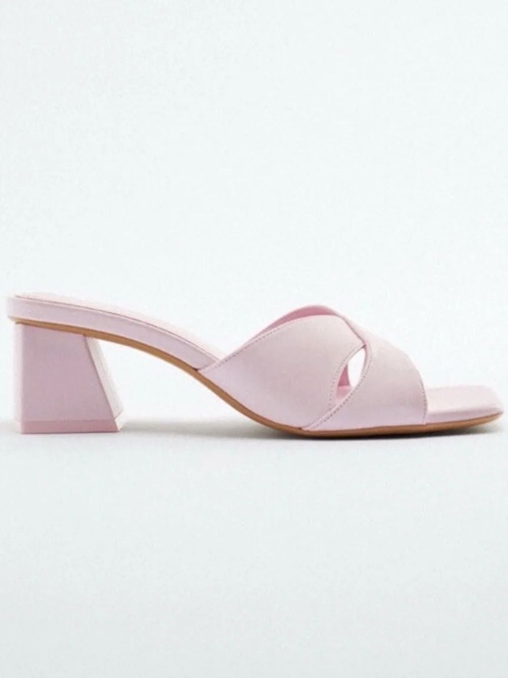 Zara MID HEIGHT BLOCK HEEL SANDALS. Pink. Size 6.5. New with Tags. - Picture 4 of 4